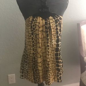 Anne Klein Leopard Print Halter Top Xl